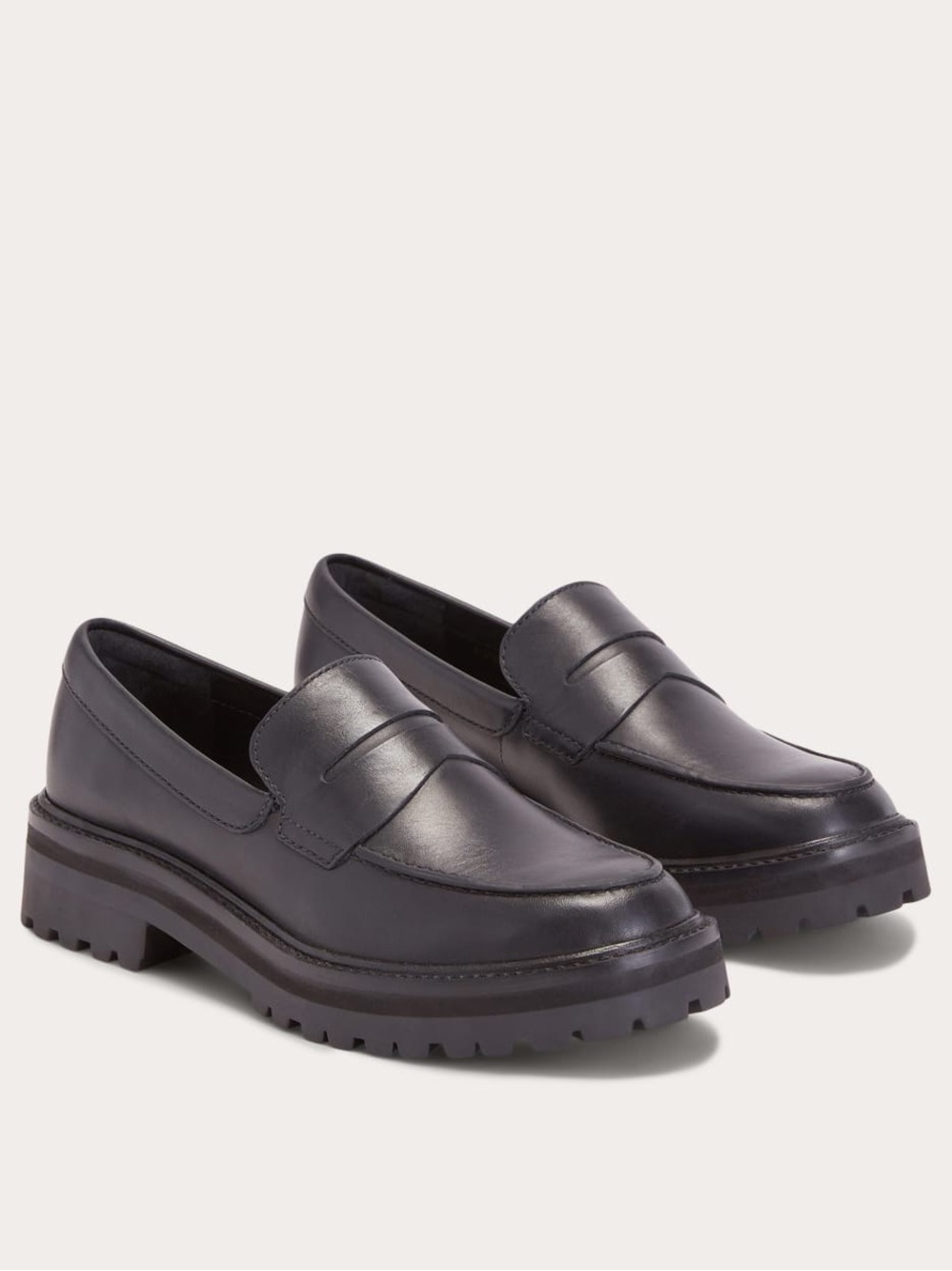 NIB Everlane The Lug Loafer Size 7.5 Black Leather Chunky Preppy Academia